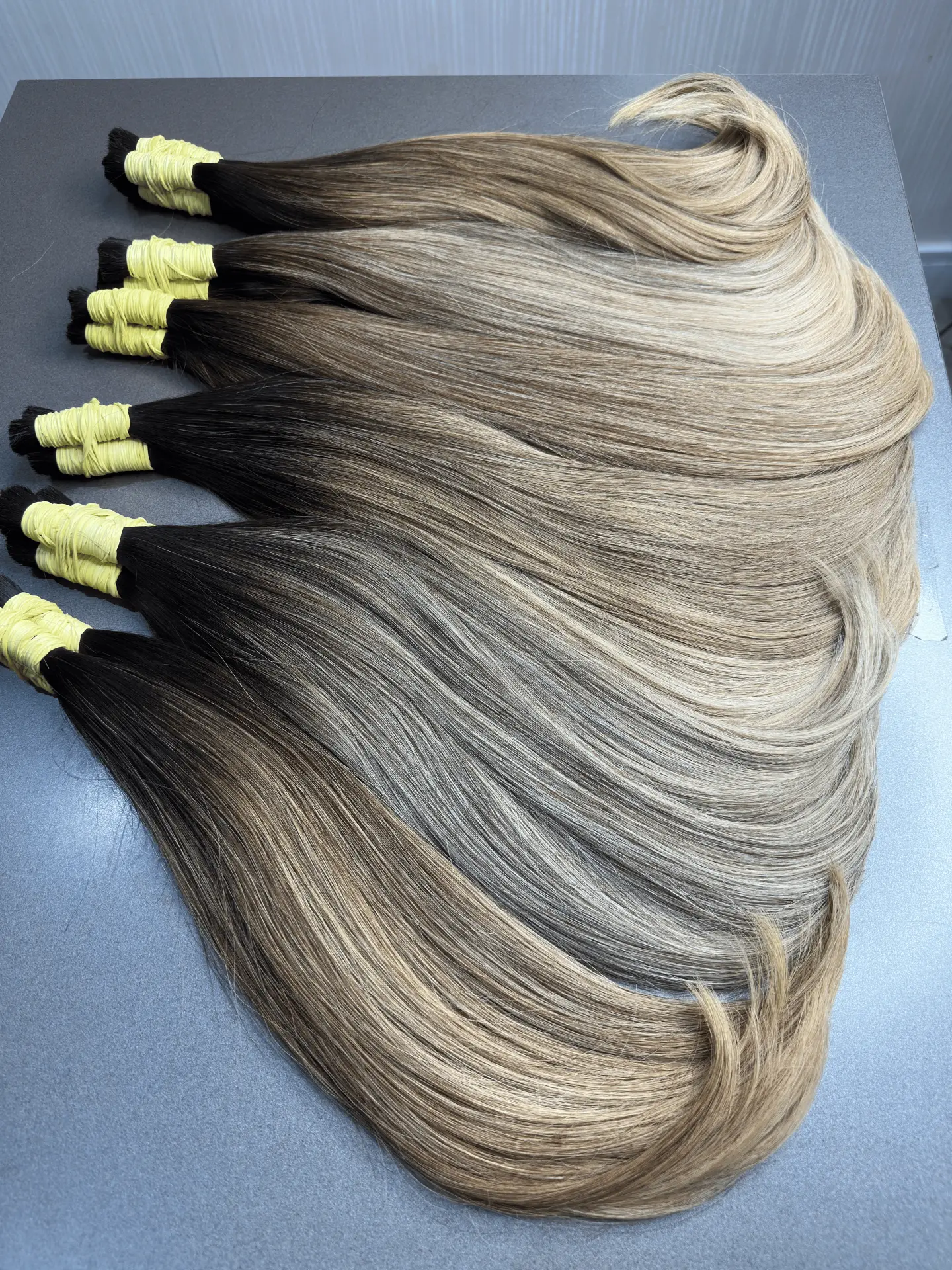Mechas de cabelo humano loiro em diferentes tons